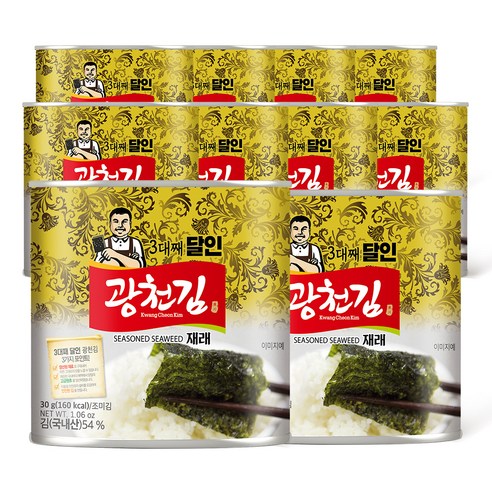 3대째 달인 광천김 재래 캔김, 30g, 10개