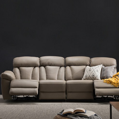 온 가족의 편안한 휴식, 삼익가구 크루즈 USB 4인용 전동 리클라이너 가죽소파로 완성하세요.