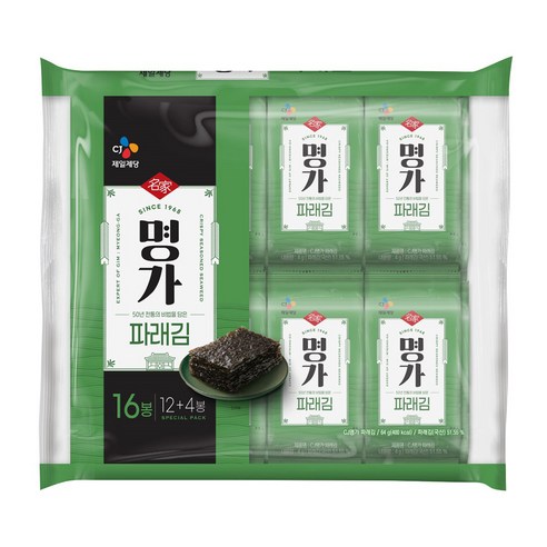 CJ제일제당 명가 파래김, 4g, 16개