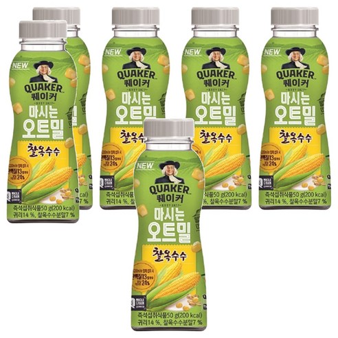 퀘이커 마시는 오트밀 찰옥수수, 50g, 6개