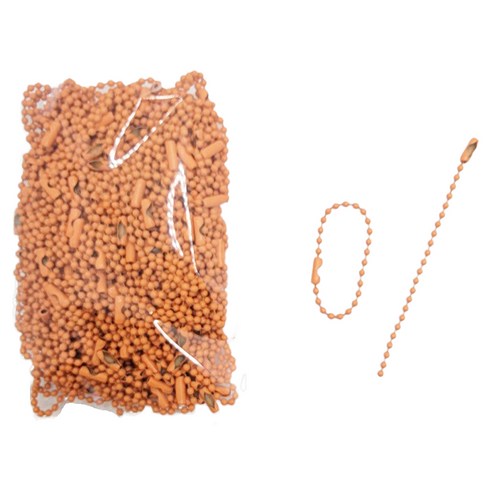 마다꾸미 볼체인 컬러군번줄 줄구슬 10cm, 오렌지, 100개