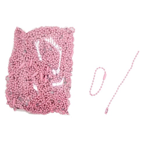 마다꾸미 볼체인 컬러군번줄 줄구슬 12cm, 핑크, 100개