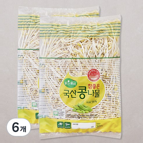 맑은물에 참좋은 국산콩나물, 300g, 6개