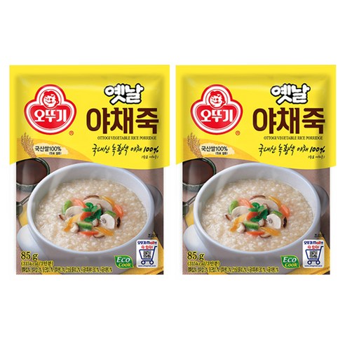 오뚜기 야채죽, 2개, 85g