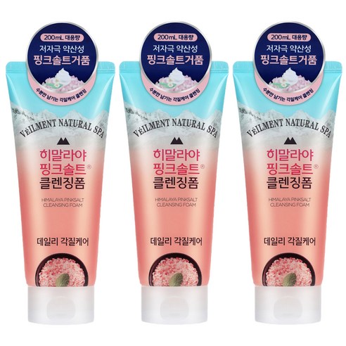 온더바디 벨먼 내추럴 스파 히말라야 핑크솔트 클렌징폼, 200ml, 3개