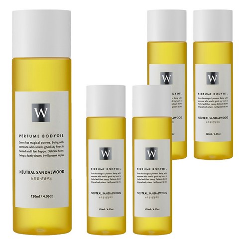 화이트센트 향기좋은 모이스처 마사지 바디오일 뉴트럴샌달우드, 120ml, 5개