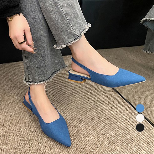 핑크썸 힐레 뽀족코 슬링백 힐 2.5cm ZWJS2564