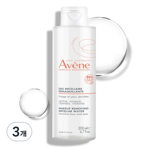 아벤느 미셀라 클렌징 워터, 200ml, 3개