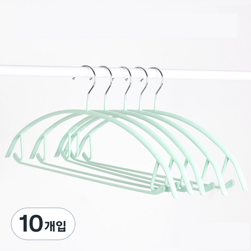 메종디망쉬 다용도 논슬립 파스텔 옷걸이, 그린, 10개입
