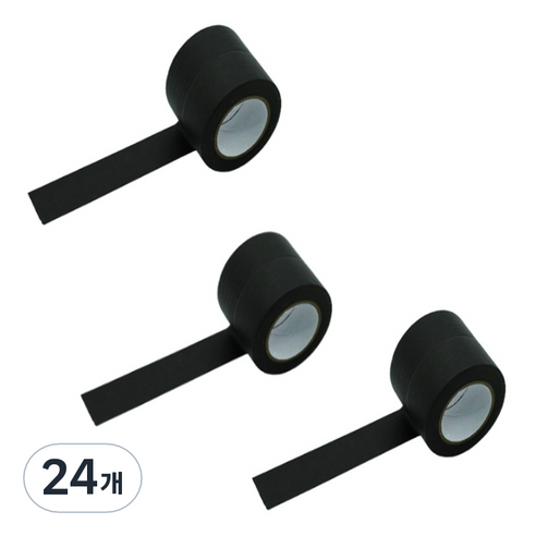 만들하비 컬러 종이 마스킹 테이프 2cm x 13m, 블랙, 24개