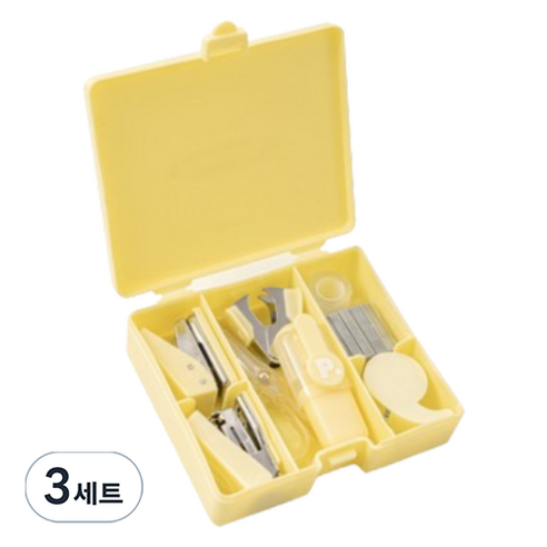 꼬까 스테이플러 종합 세트, 옐로우, 3세트