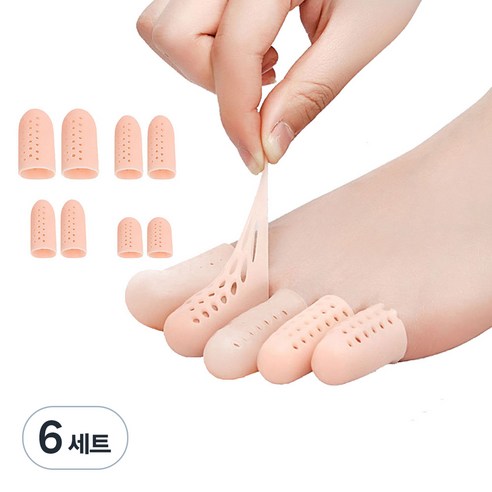 애니원픽 실리콘 발가락 보호캡 4종 x 2p 세트 스킨, 6세트