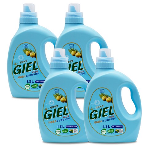 세제혁명 지엘플러스 액상세제 본품, 1.8L, 4개입