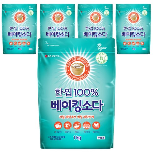 한입 100% 베이킹소다, 5개, 1kg