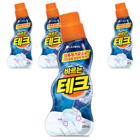 테크 바르는 테크 얼룩제거제, 220ml, 4개