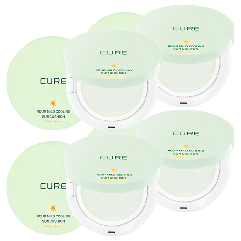 김정문알로에 아쿠아 마일드 쿨링 선쿠션 SPF50+ PA++++, 25g, 4개