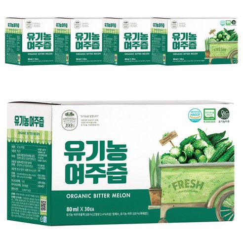 유기농마루 여주즙 30p, 5개, 2400ml