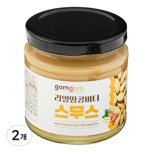 곰곰 리얼 땅콩버터 스무스, 230g, 2개