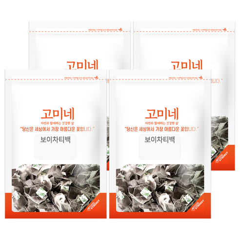고미네 보이차 티백, 1g, 50개입, 4개