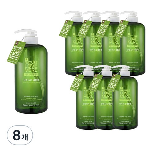 네이쳐러브메레 유아 식기세정제, 750ml, 8개