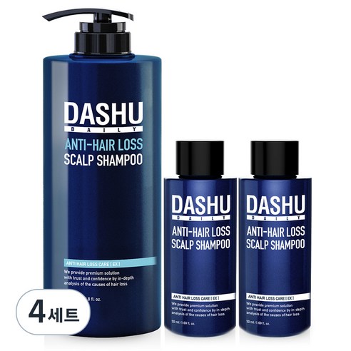 다슈 데일리 한방 두피 골드 샴푸 EX 1 000ml + 다슈 데일리 한방 두피 골드 샴푸 50ml 2개, 4세트