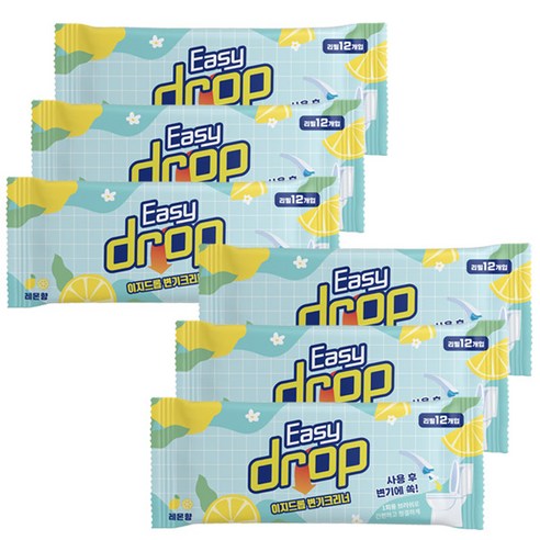 이지드롭 일회용 변기크리너 리필 대용량, 6개