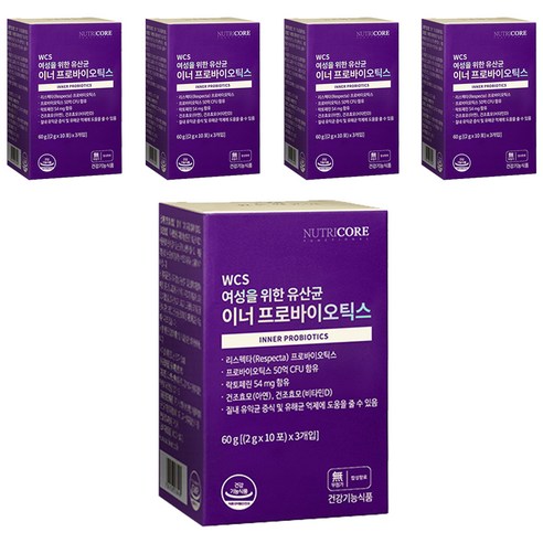 뉴트리코어 여성 유산균 이너 프로바이오틱스, 60g, 5개