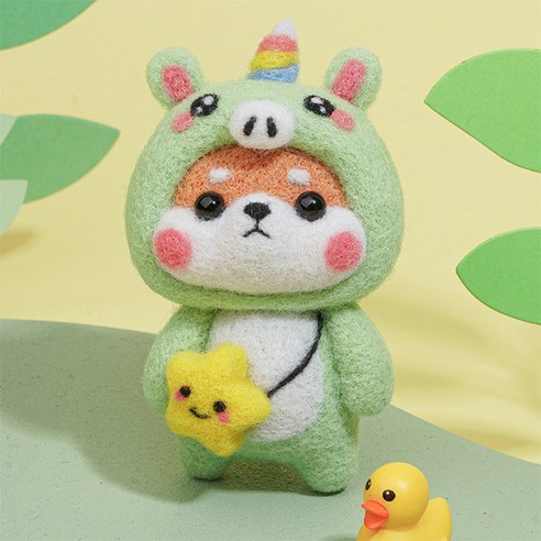 심플라인 양모펠트 DIY 키트 시바견 패밀리, 유니콘, 1개