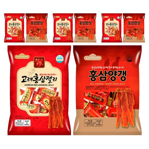 일광제과 홍삼양갱 250g + 고려홍삼젤리 280g, 530g, 4세트