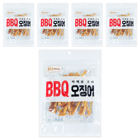 리프레쉬 바비큐 조미 BBQ 오징어, 130g, 5개