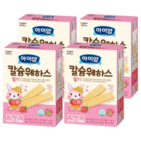 일동후디스 아이얌 칼슘웨하스, 딸기, 36g, 4개