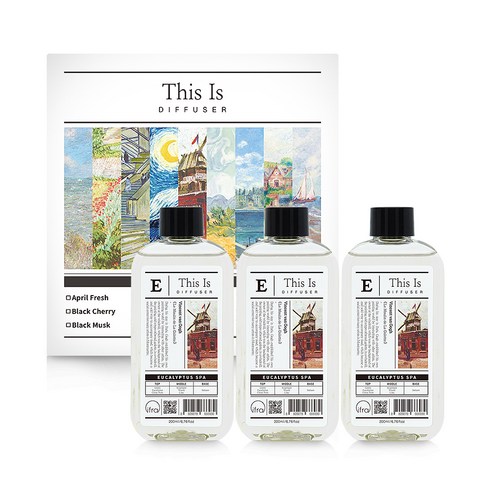 디스이즈 명화 디퓨저 리필 3p, 유칼립투스 스파, 200ml, 3개