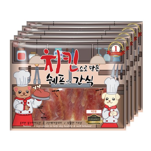쉐프의간식 강아지 간식 300g, 치킨윙, 5개