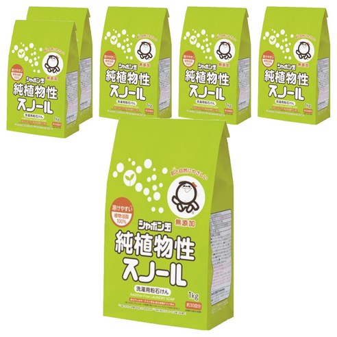 샤본다마 순식물성 세탁가루비누, 1kg, 6개
