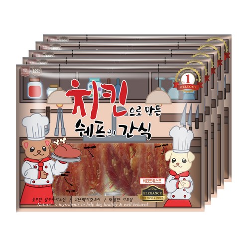쉐프의간식 강아지 간식 300g, 치킨트위스트, 5개