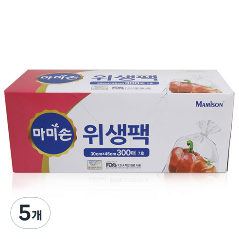 마미손 위생팩 7호 대형, 대(L), 300개입, 5개