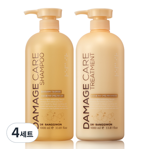 닥터방기원 데미지 케어 샴푸 + 트리트먼트 세트, 4세트, 1000ml