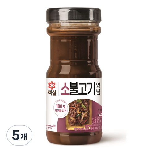 백설 소불고기 양념, 840g, 5개