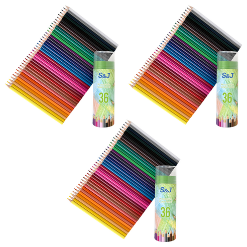 온비유 프리미엄 드로잉 색연필 17.5cm, 36색, 3개