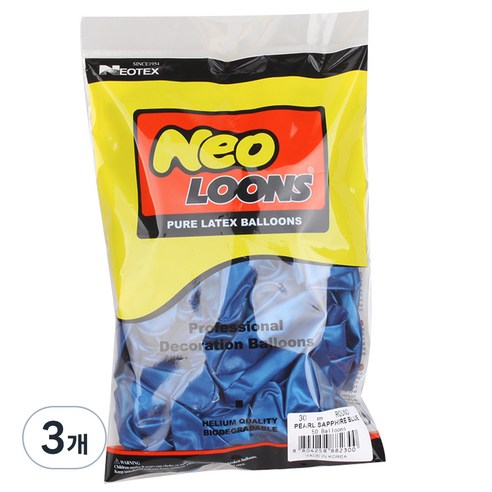 네오텍스 라운드풍선 30cm 50p, 펄 사파이어블루, 3개