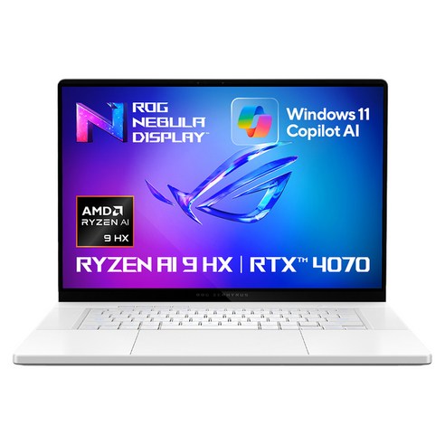 ROG 2024 ROG 제피러스 G16 라이젠9 지포스 RTX 4070, 플래티넘 화이트, 1TB, 32GB, WIN11 Home, GA605WI-QR102W