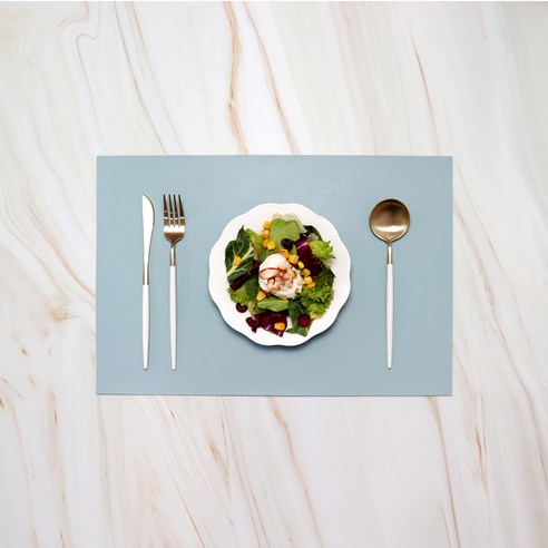 파스텔톤 방수 식탁매트 테이블, 스카이블루, 45 x 30 cm