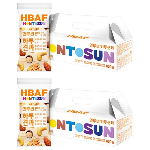 바프 먼투썬 하루견과 화이트 30p 세트, 2개, 600g