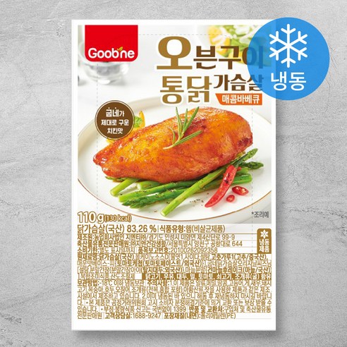 굽네 오븐구이 통닭가슴살 매콤바베큐 (냉동), 110g, 3개