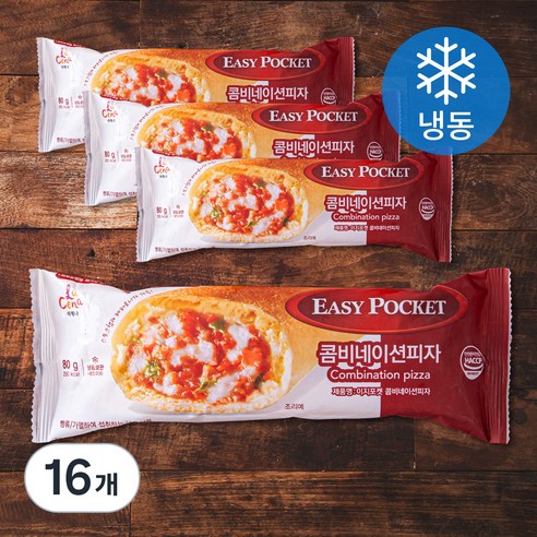 라체나 이지포켓 콤비네이션피자 (냉동), 80g, 1개입, 16개