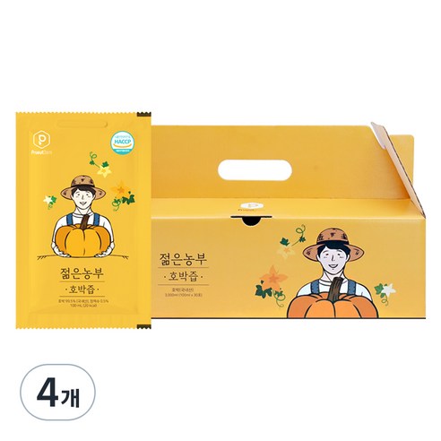 푸릇담 국내산 젊은농부 호박즙, 3L, 4개