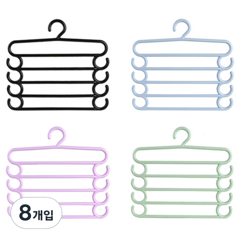 마켓감성 다기능 바지걸이, 랜덤 발송, 8개