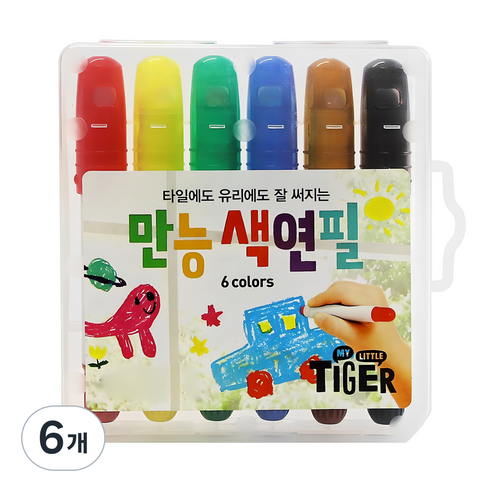 마이리틀타이거 만능색연필, 6색, 6개