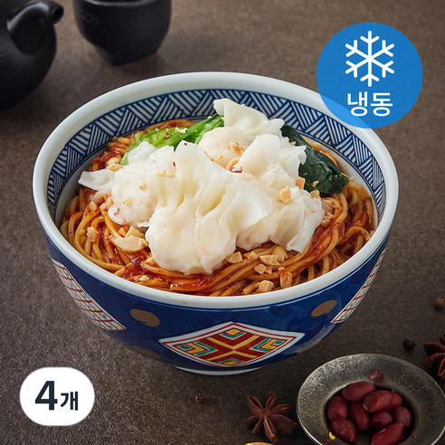 [로켓프레시] 티엔미미 비빔새우완탕면 밀키트 (냉동), 300g, 4개