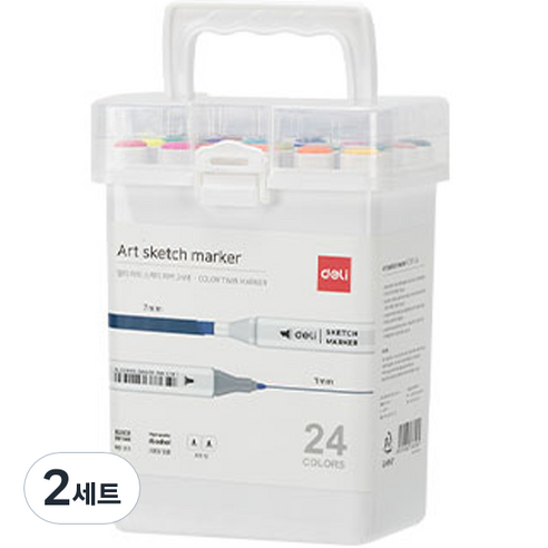 델리 스케치 사각 트윈 마카펜 세트 C181, 24색, 2세트